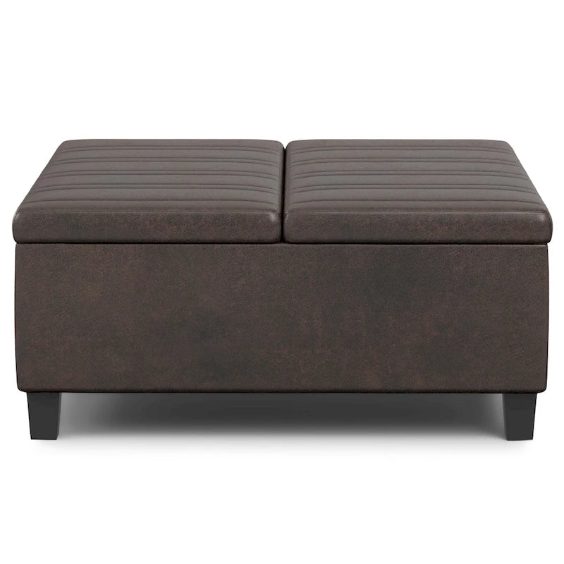 36 Inch Wide Square Storage Ottoman Coffee Table