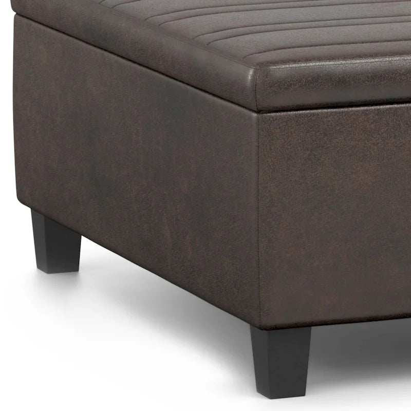 36 Inch Wide Square Storage Ottoman Coffee Table