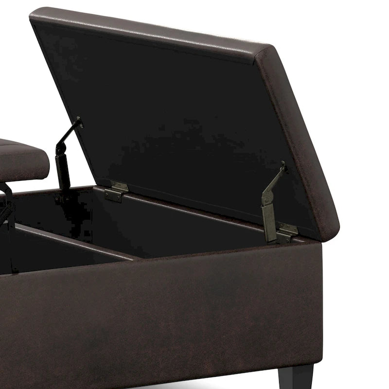 36 Inch Wide Square Storage Ottoman Coffee Table