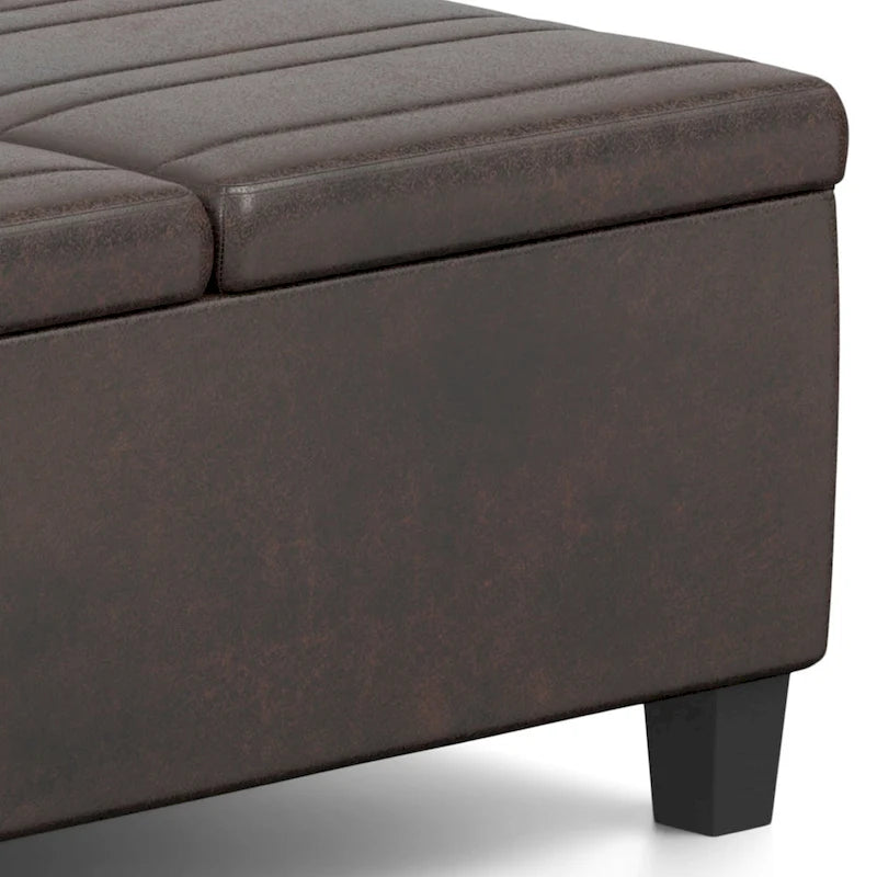 36 Inch Wide Square Storage Ottoman Coffee Table