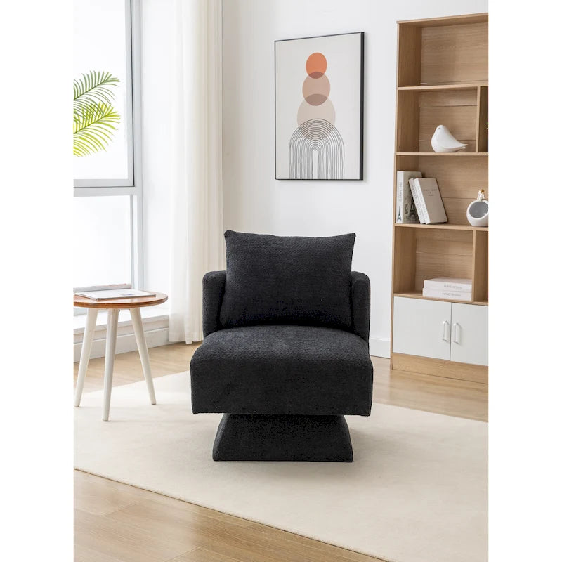 Chenille 360-Degree Swivel Accent Chair for Living Room or Bedroom