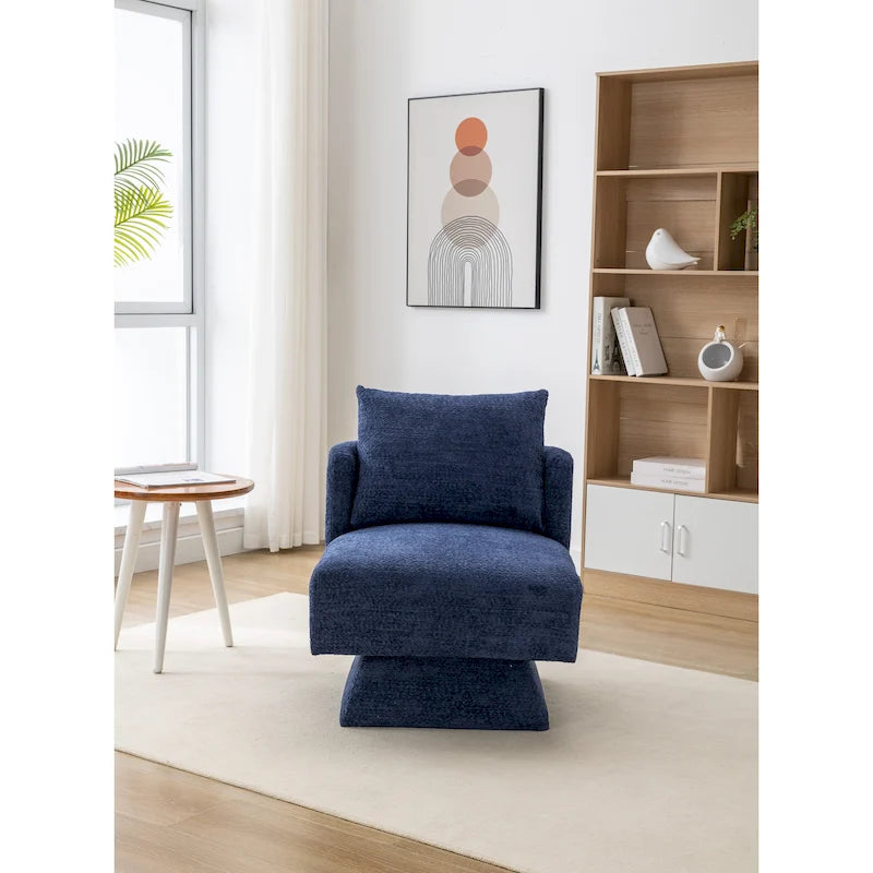 Chenille 360-Degree Swivel Accent Chair for Living Room or Bedroom