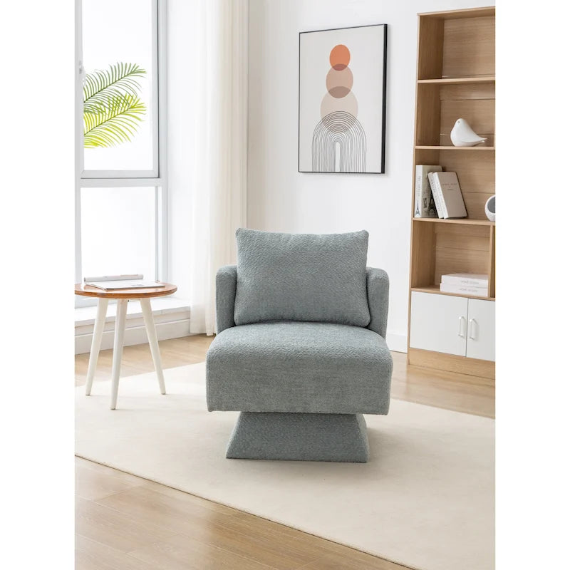 Chenille 360-Degree Swivel Accent Chair for Living Room or Bedroom