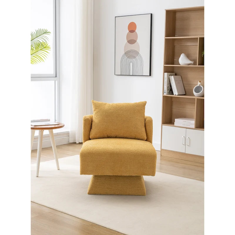 Chenille 360-Degree Swivel Accent Chair for Living Room or Bedroom