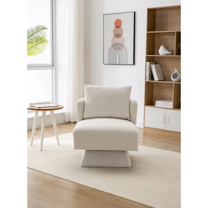 Chenille 360-Degree Swivel Accent Chair for Living Room or Bedroom