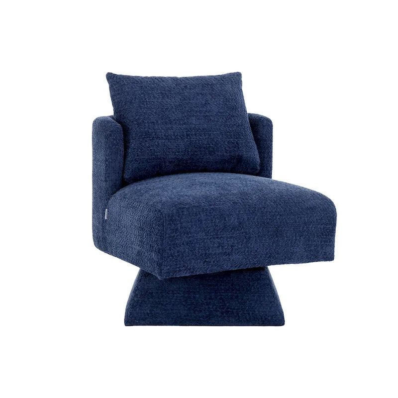Chenille 360-Degree Swivel Accent Chair for Living Room or Bedroom