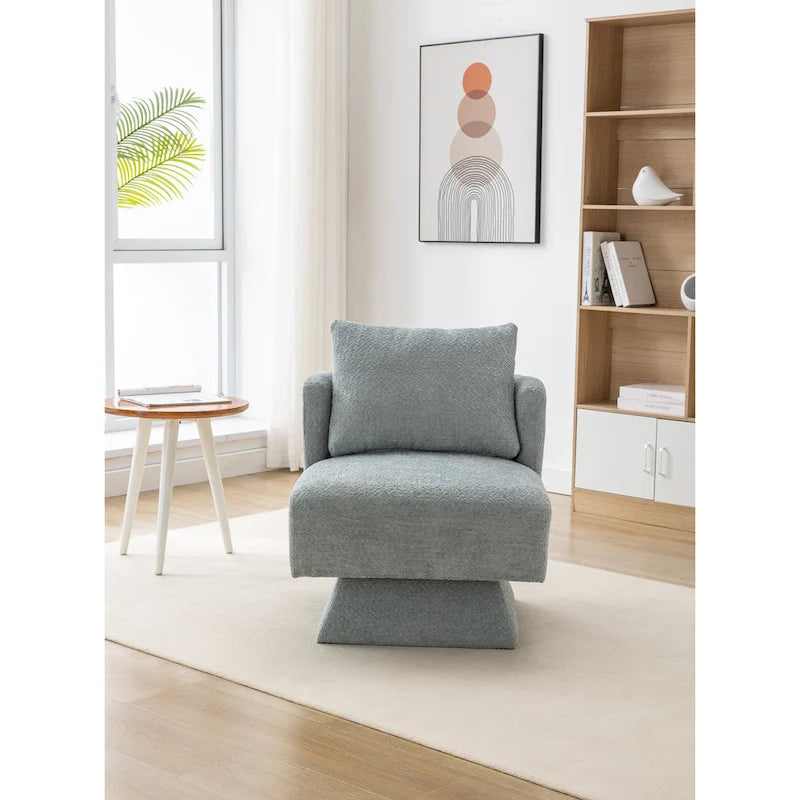 Chenille 360-Degree Swivel Accent Chair for Living Room or Bedroom
