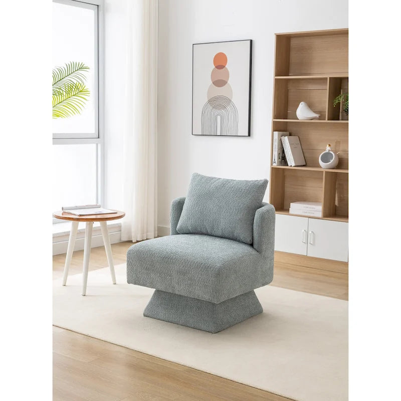 Chenille 360-Degree Swivel Accent Chair for Living Room or Bedroom