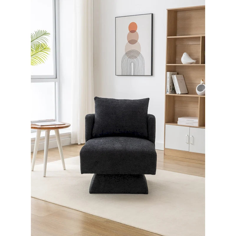 Chenille 360-Degree Swivel Accent Chair for Living Room or Bedroom