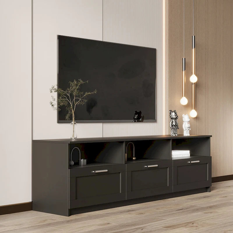 70.87 Inch TV Cabinet with 3 Storage Drawers for Living Room
