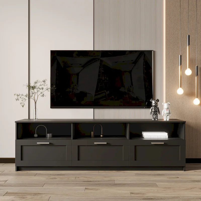 70.87 Inch TV Cabinet with 3 Storage Drawers for Living Room