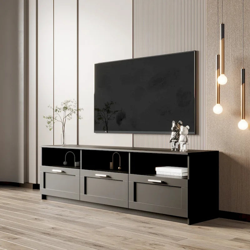 70.87 Inch TV Cabinet with 3 Storage Drawers for Living Room