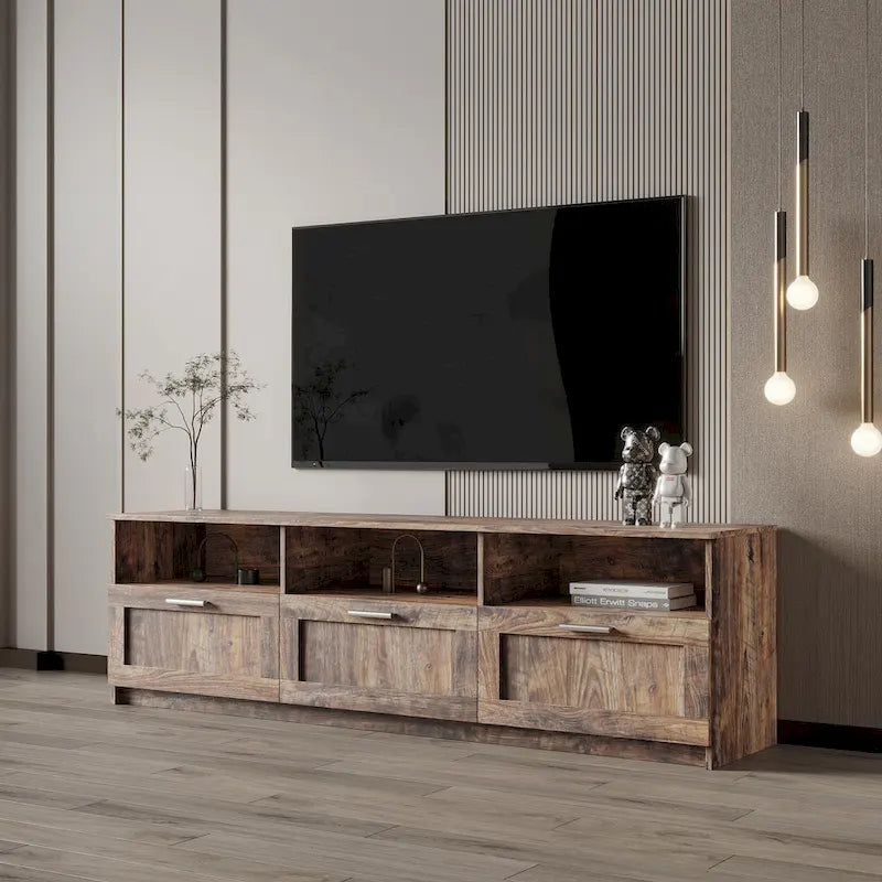 70.87 Inch TV Cabinet with 3 Storage Drawers for Living Room