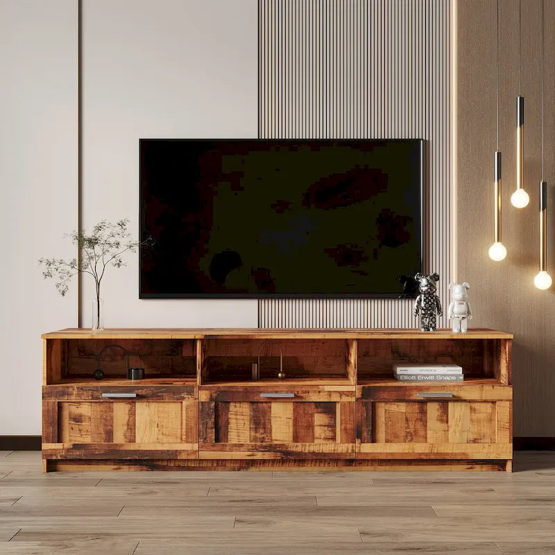 70.87 Inch TV Cabinet with 3 Storage Drawers for Living Room