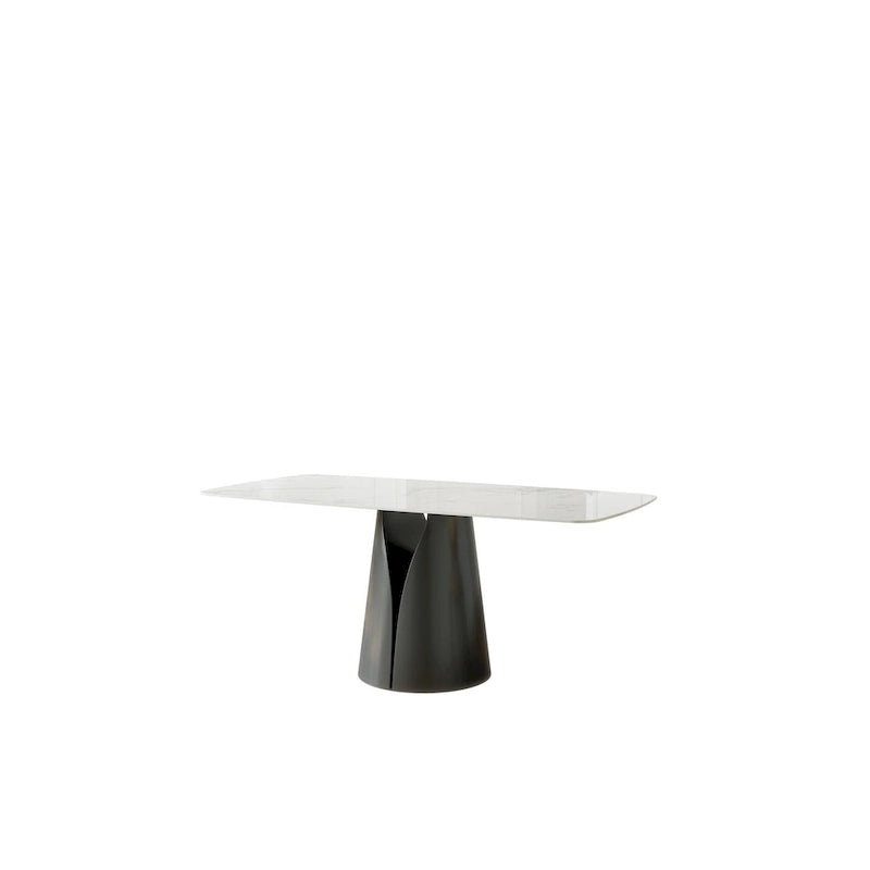 Modern Dining Table with Rectangle White Slate Top