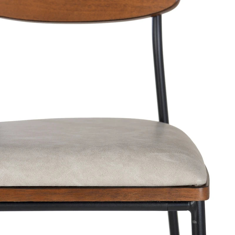 25 Inch Metal Faux Leather Counter Stool for Kitchen or Bar