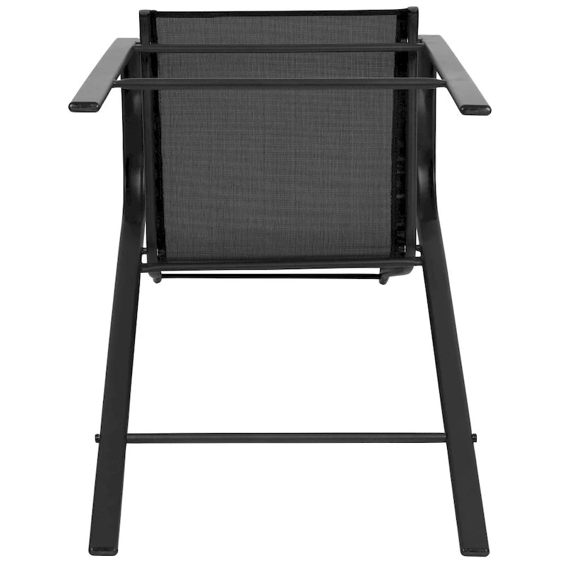 4-Pack Outdoor Patio Barstools with Armrests and Footrest