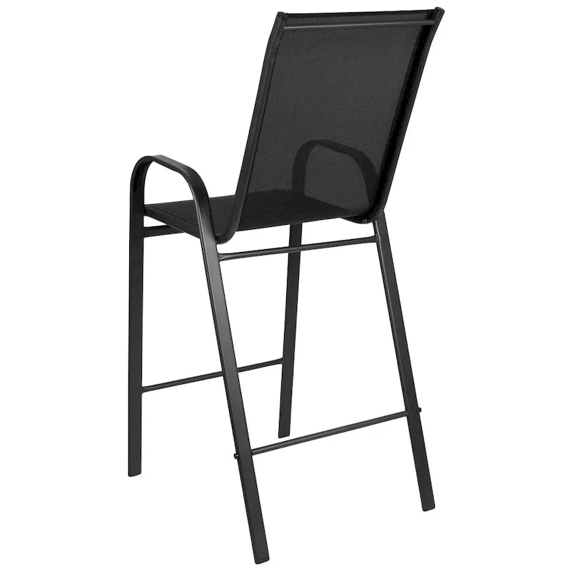 4-Pack Outdoor Patio Barstools with Armrests and Footrest