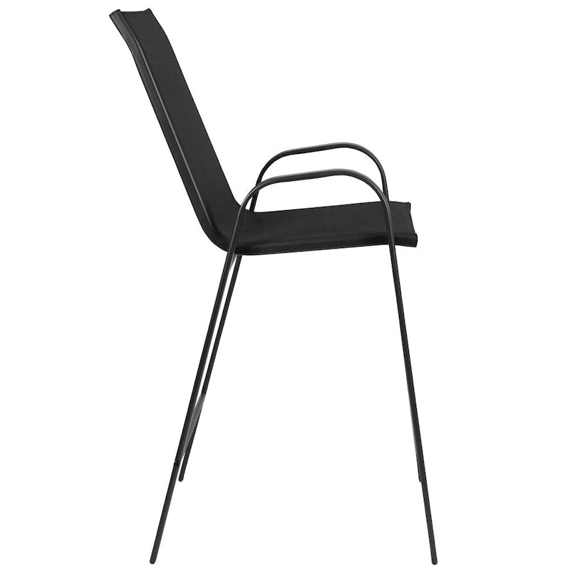 4-Pack Outdoor Patio Barstools with Armrests and Footrest