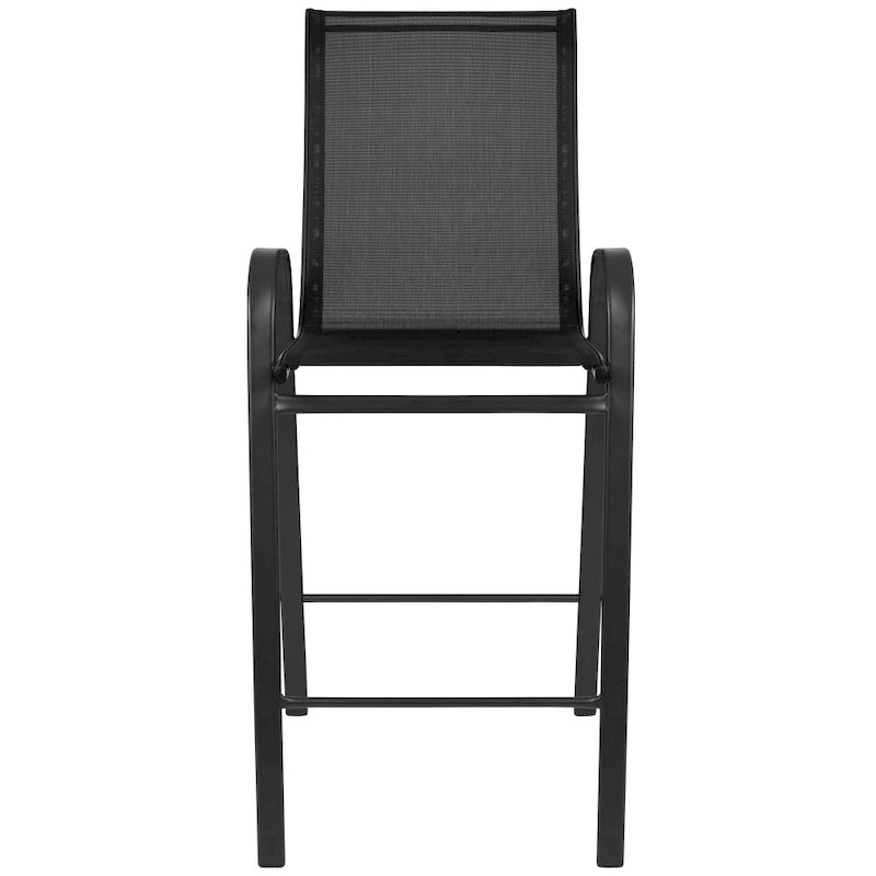 4-Pack Outdoor Patio Barstools with Armrests and Footrest