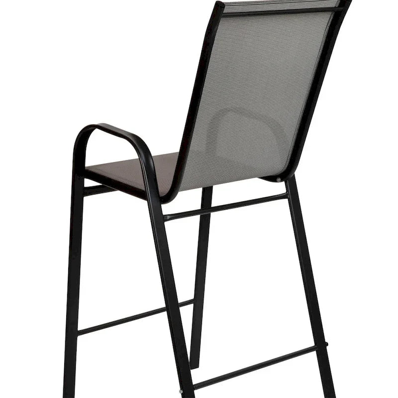 4-Pack Outdoor Patio Barstools with Armrests and Footrest