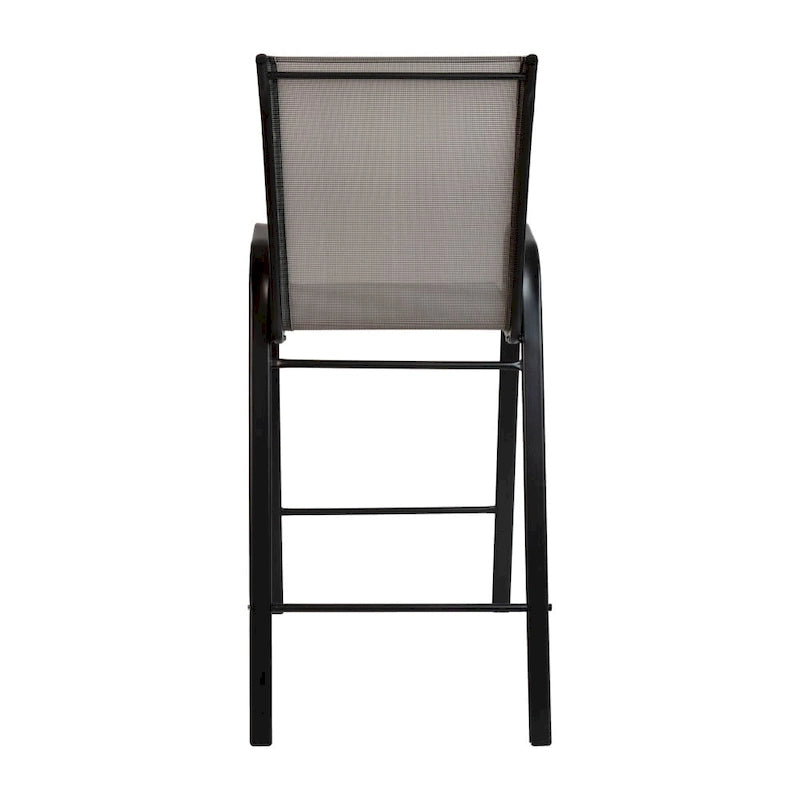 4-Pack Outdoor Patio Barstools with Armrests and Footrest