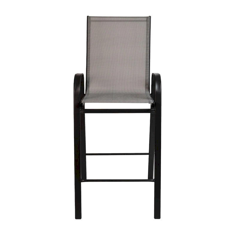 4-Pack Outdoor Patio Barstools with Armrests and Footrest