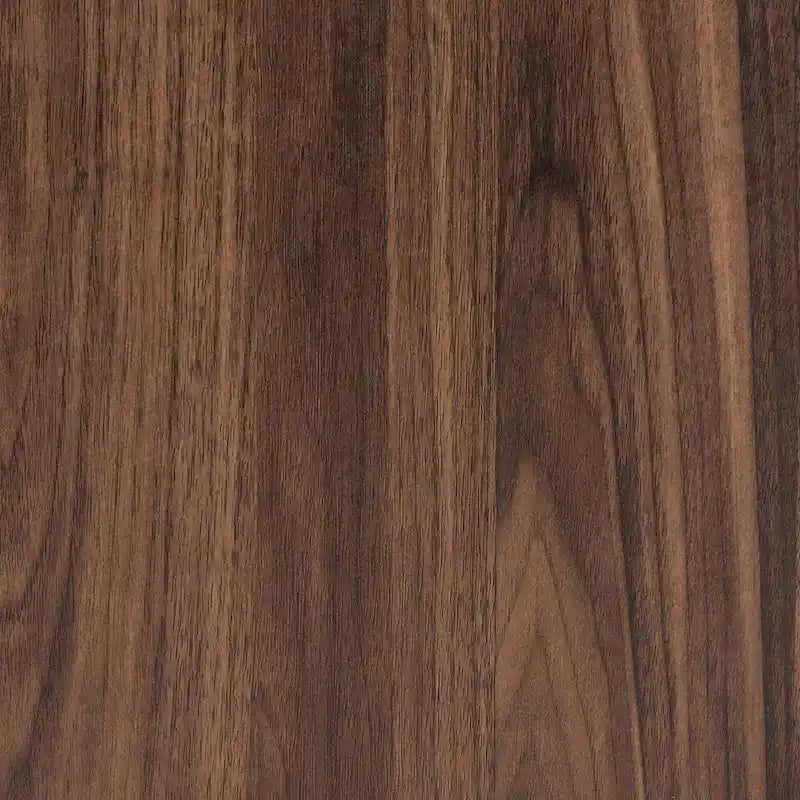 Modern Walnut Brown Wood and Black Metal 1-Drawer End Table
