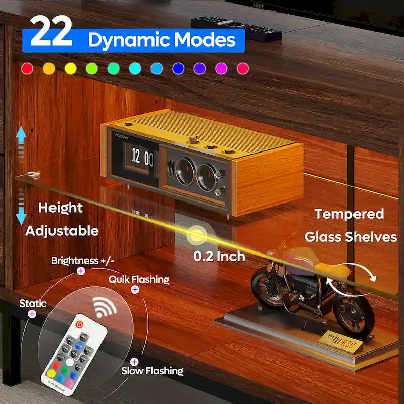 80 Inch LED TV Stand with 2 Drawers for TVs up to 85 Inch