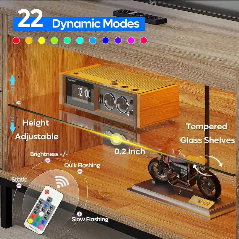 80 Inch LED TV Stand with 2 Drawers for TVs up to 85 Inch
