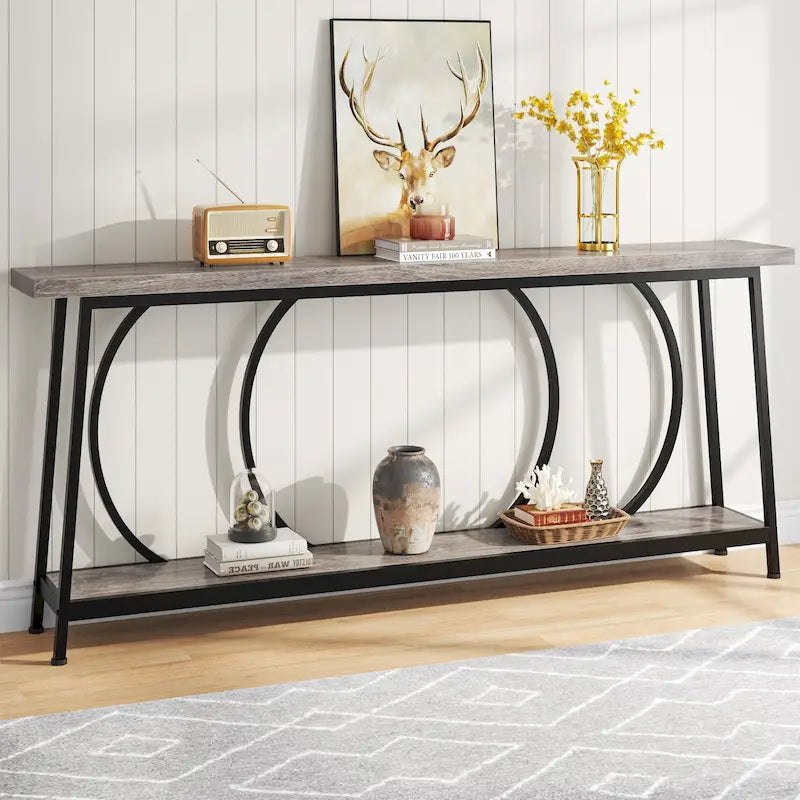 70.9 Inch Extra Long Narrow Console Table with Storage