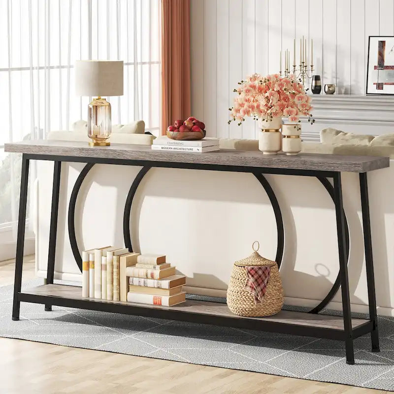 70.9 Inch Extra Long Narrow Console Table with Storage