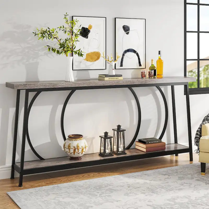 70.9 Inch Extra Long Narrow Console Table with Storage