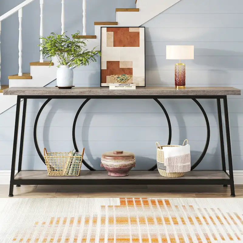 70.9 Inch Extra Long Narrow Console Table with Storage