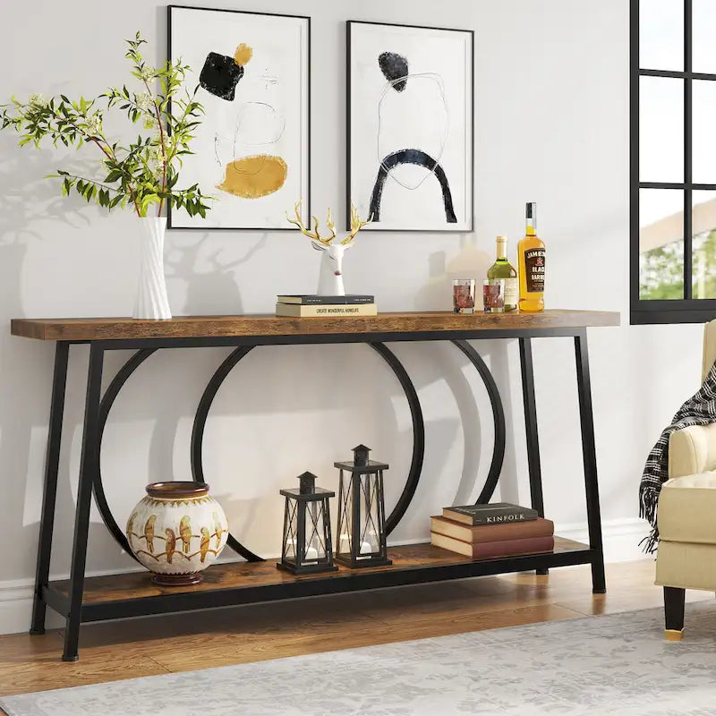 70.9 Inch Extra Long Narrow Console Table with Storage