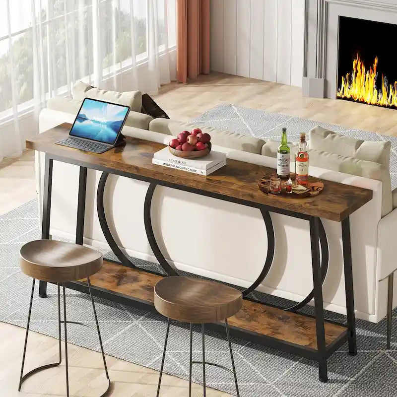 70.9 Inch Extra Long Narrow Console Table with Storage