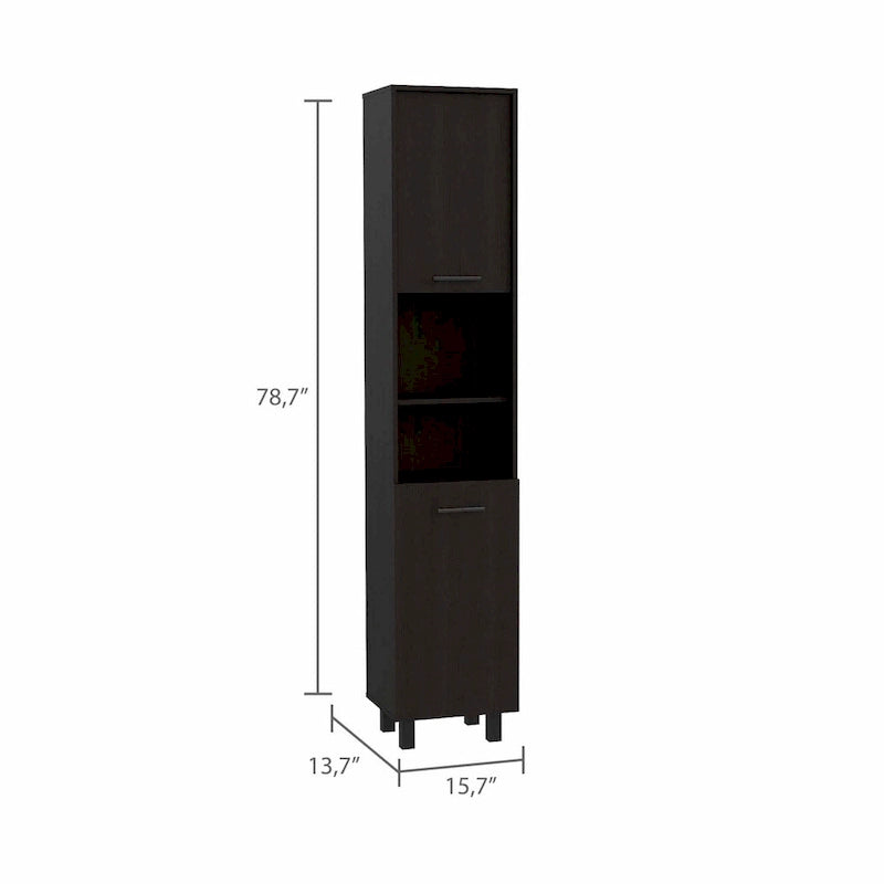 Black Sleek Tall Pantry Cabinet for Kitchen Storage