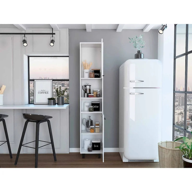 Black Sleek Tall Pantry Cabinet for Kitchen Storage
