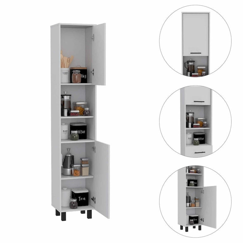 Black Sleek Tall Pantry Cabinet for Kitchen Storage