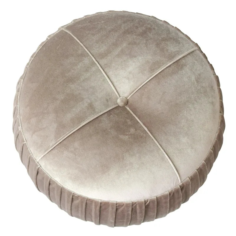 Velvet Small Round Ottoman for Living Room or Bedroom