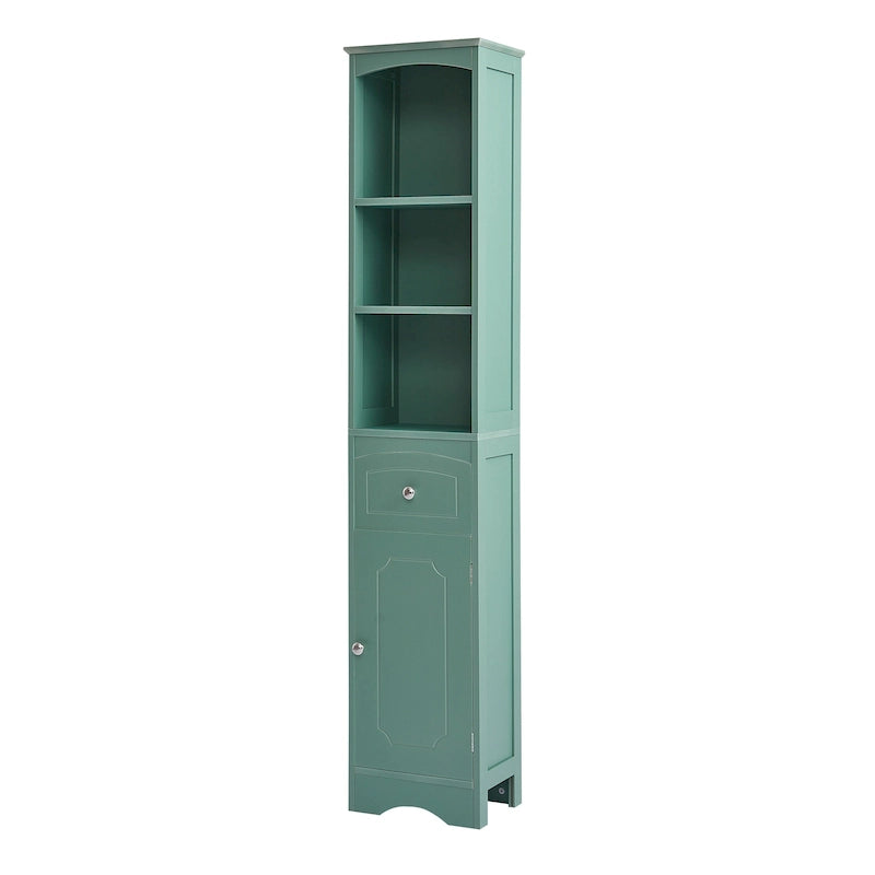 Tall Freestanding Linen Tower Bathroom Storage Cabinet with Drawer