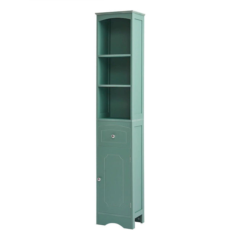Tall Freestanding Linen Tower Bathroom Storage Cabinet with Drawer