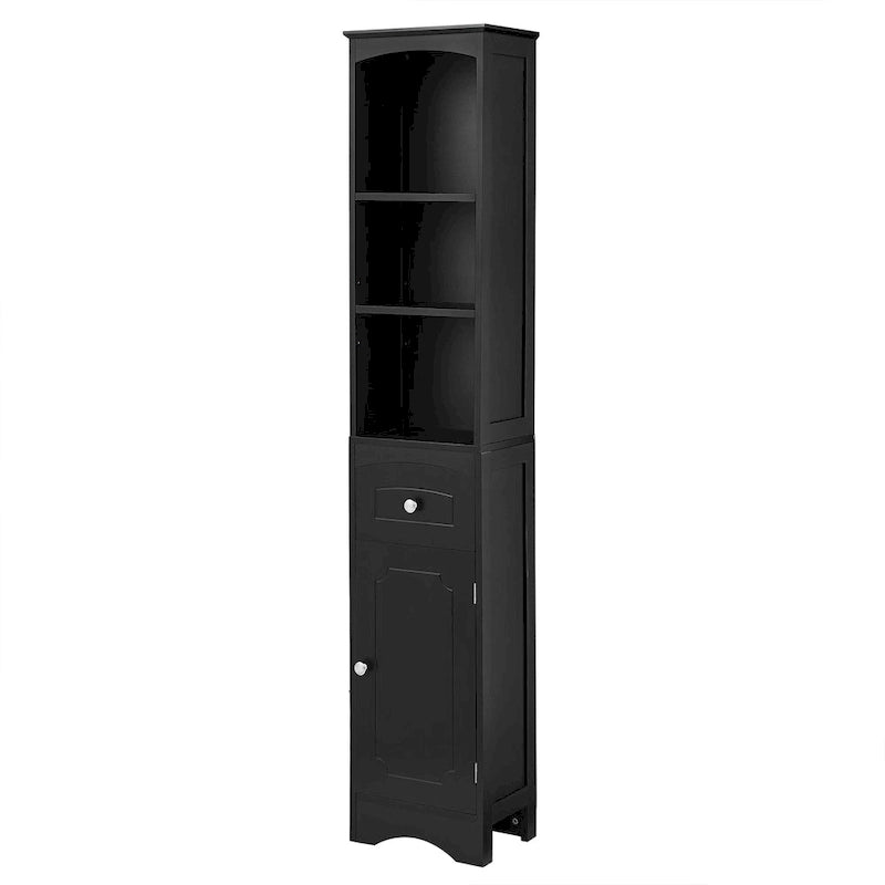 Tall Freestanding Linen Tower Bathroom Storage Cabinet with Drawer