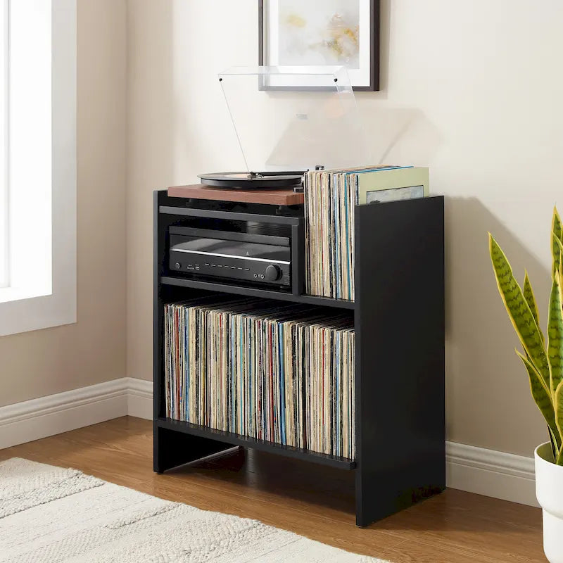 Multi‑Tier Record Player Cabinet, Vinyl Album Storage Shelf