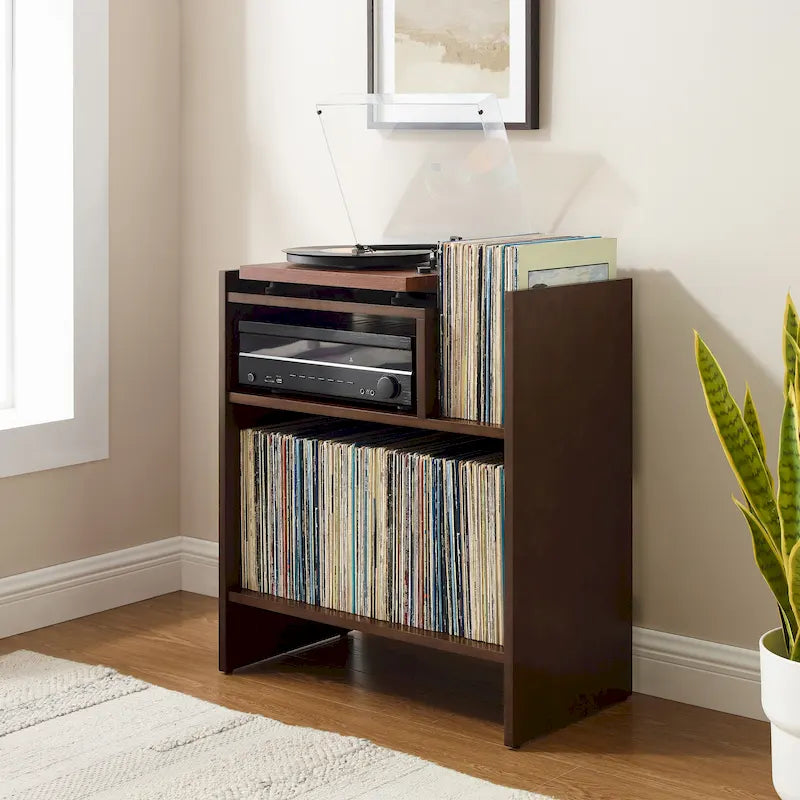 Multi‑Tier Record Player Cabinet, Vinyl Album Storage Shelf