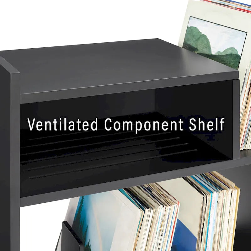 Multi‑Tier Record Player Cabinet, Vinyl Album Storage Shelf