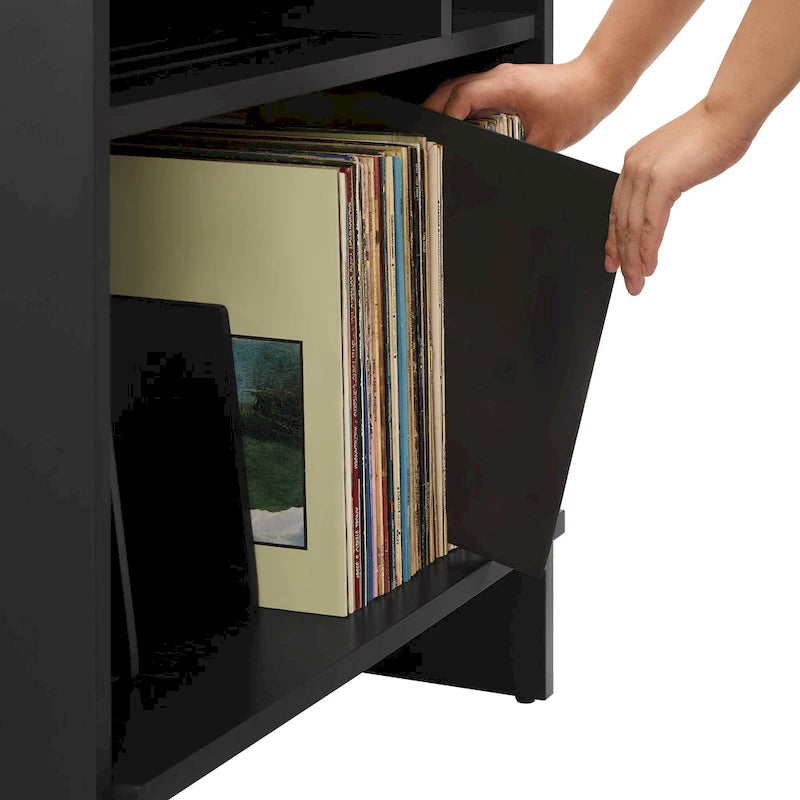 Multi‑Tier Record Player Cabinet, Vinyl Album Storage Shelf