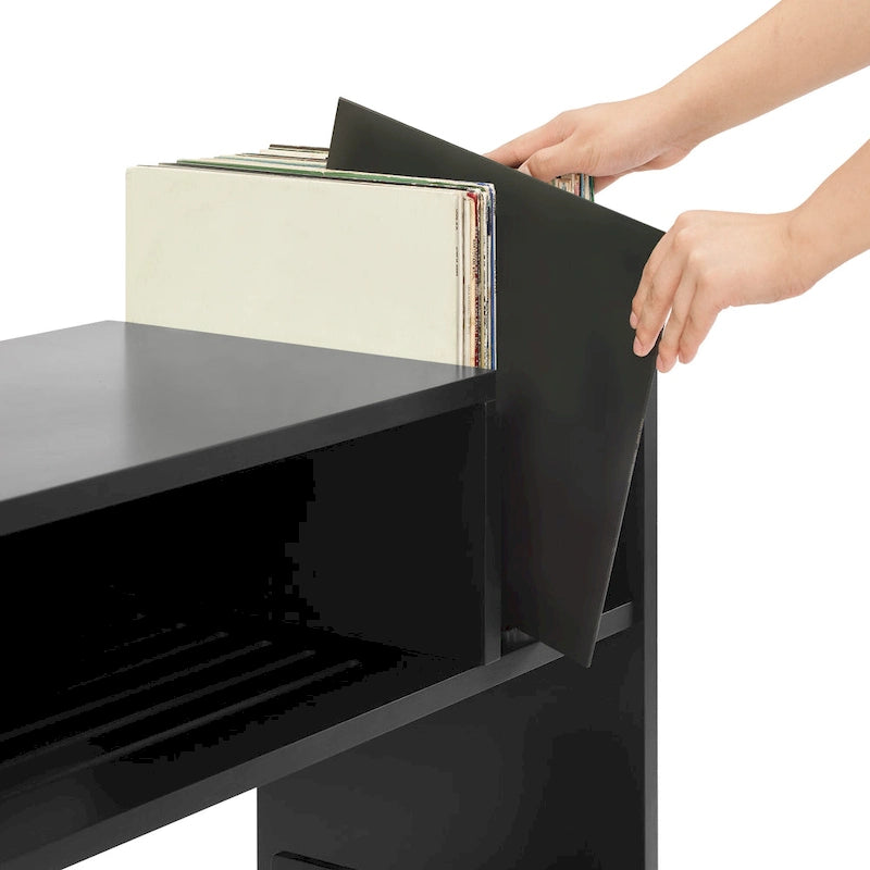Multi‑Tier Record Player Cabinet, Vinyl Album Storage Shelf