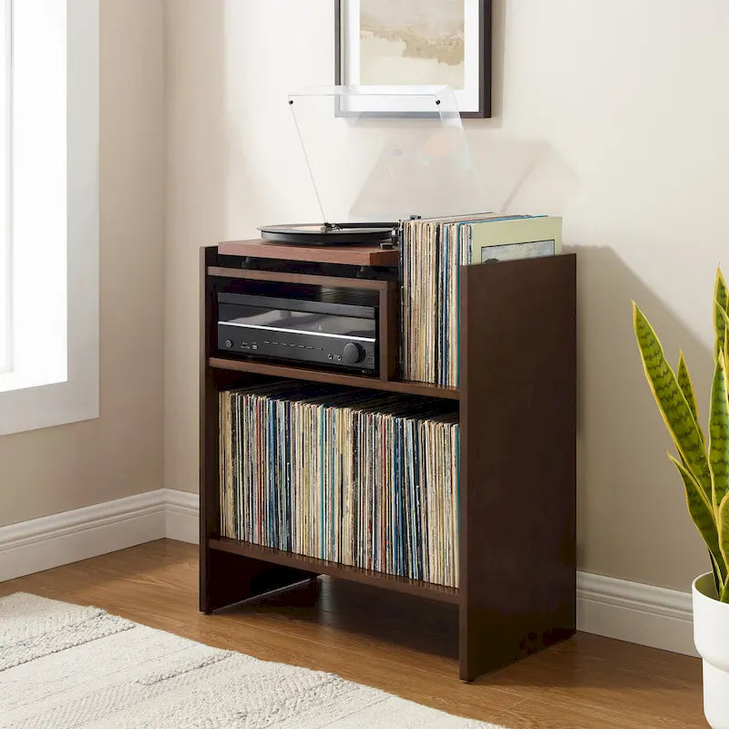 Multi‑Tier Record Player Cabinet, Vinyl Album Storage Shelf