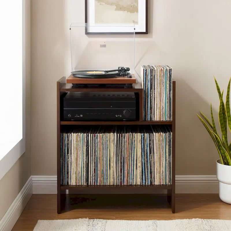 Multi‑Tier Record Player Cabinet, Vinyl Album Storage Shelf